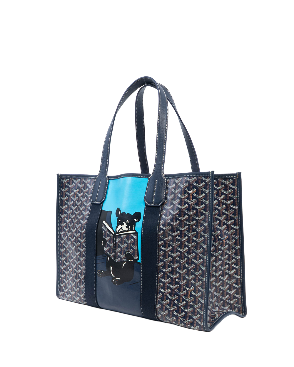GOYARD VILLETTE TOTE MM BLUE NAVY CANVAS MAE120221 82401