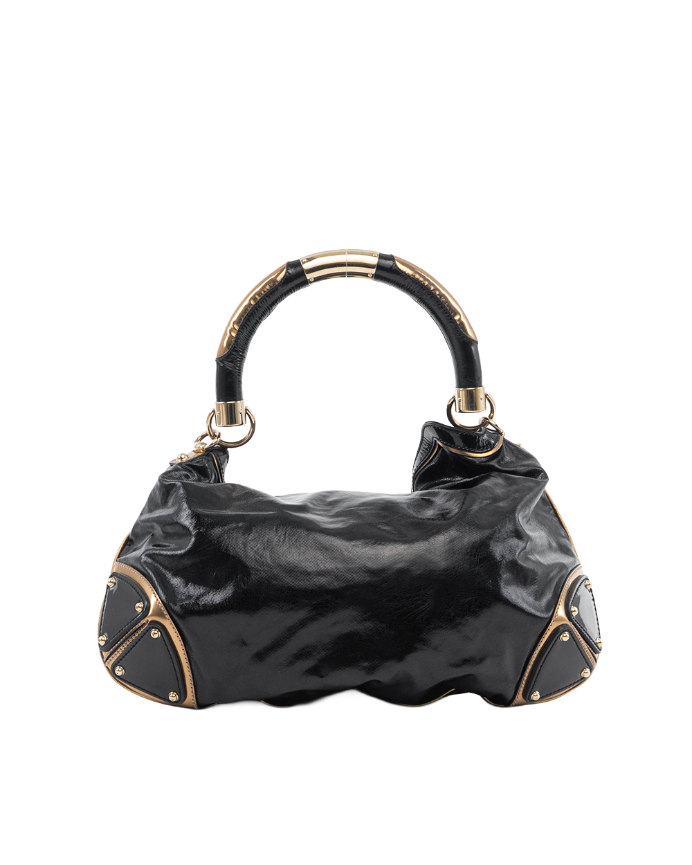 GUCCI BAMBOO TWO WAY BLACK PATENT GHW 189867 520752 2179