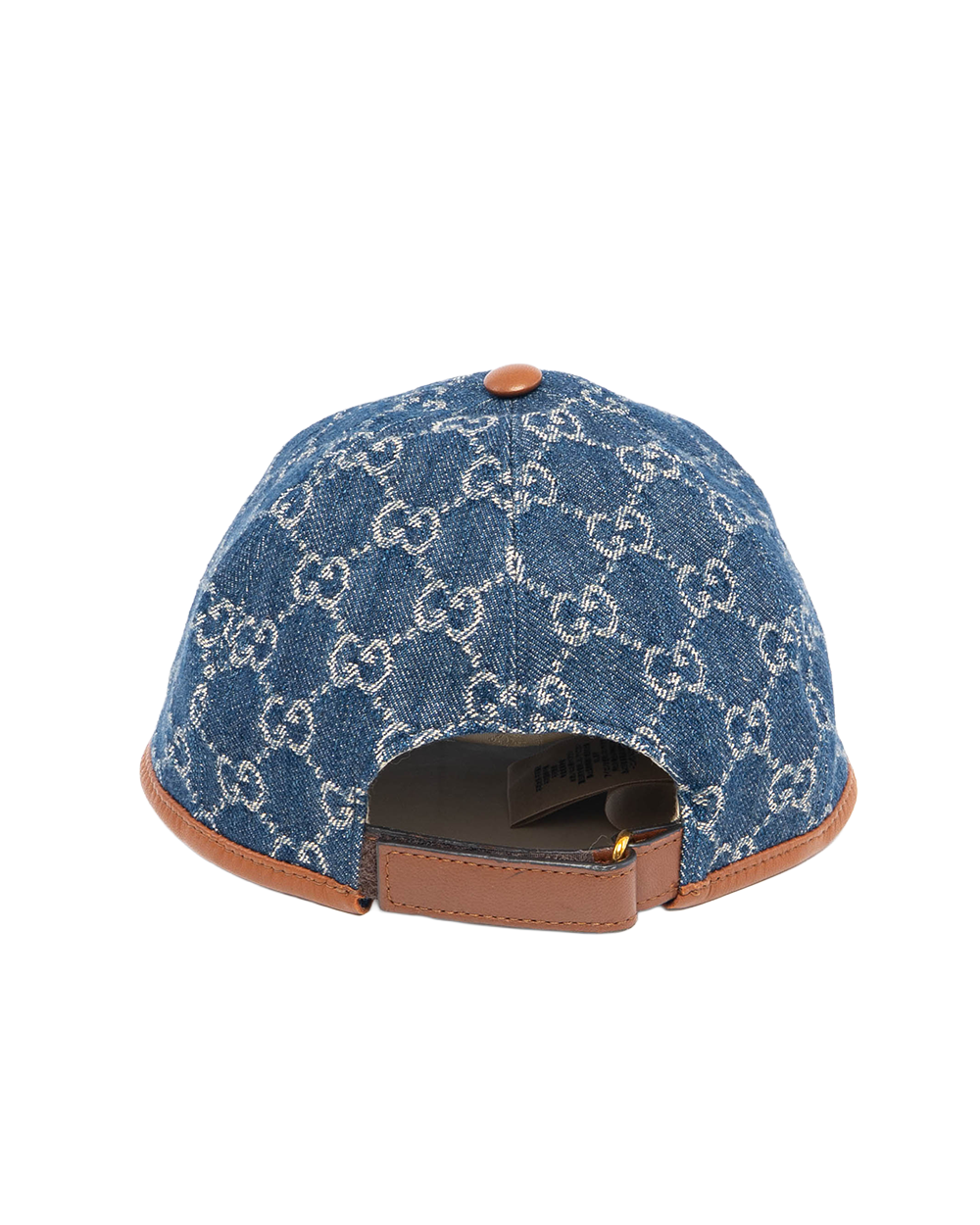 GUCCI BASEBALL CAP BROWN BLUE GG MONOGRAM DENIM GHW 2296