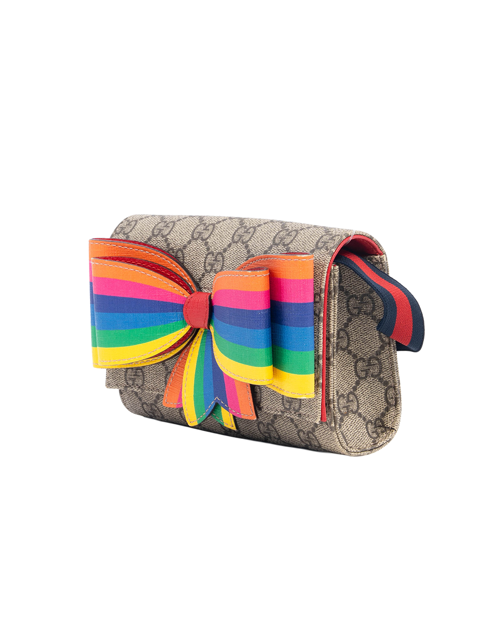 GUCCI BELT BAG BROWN RAINBOW GG MONOGRAM CANVAS SHW 525519 498879 4139