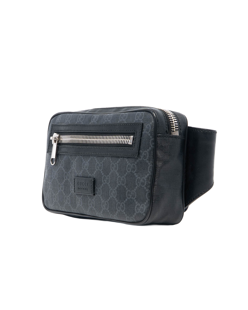GUCCI BELT BAG CAMERA BLACK GG MONOGRAM CANVAS SHW 474293 200047 0781