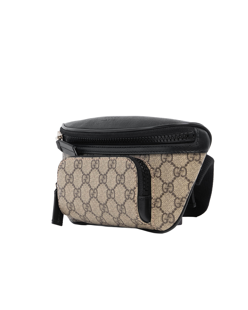 GUCCI BELT BAG GG BROWN BLACK GG MONOGRAM CANVAS SHW 4590946 486628 6111