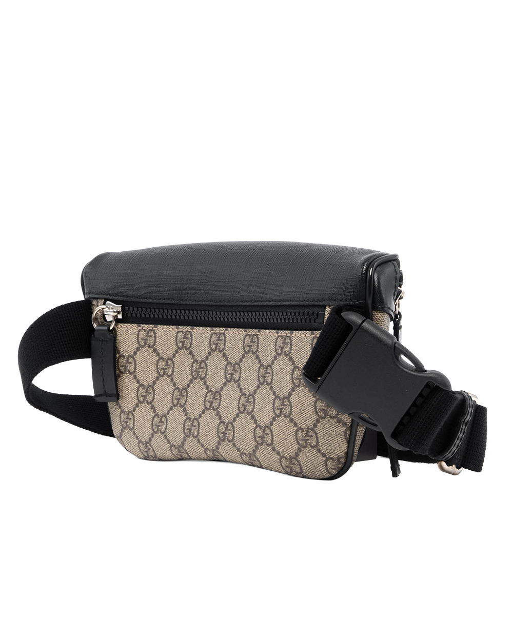 GUCCI BELT BAG GG BROWN BLACK GG MONOGRAM CANVAS SHW 4590946 486628 6112