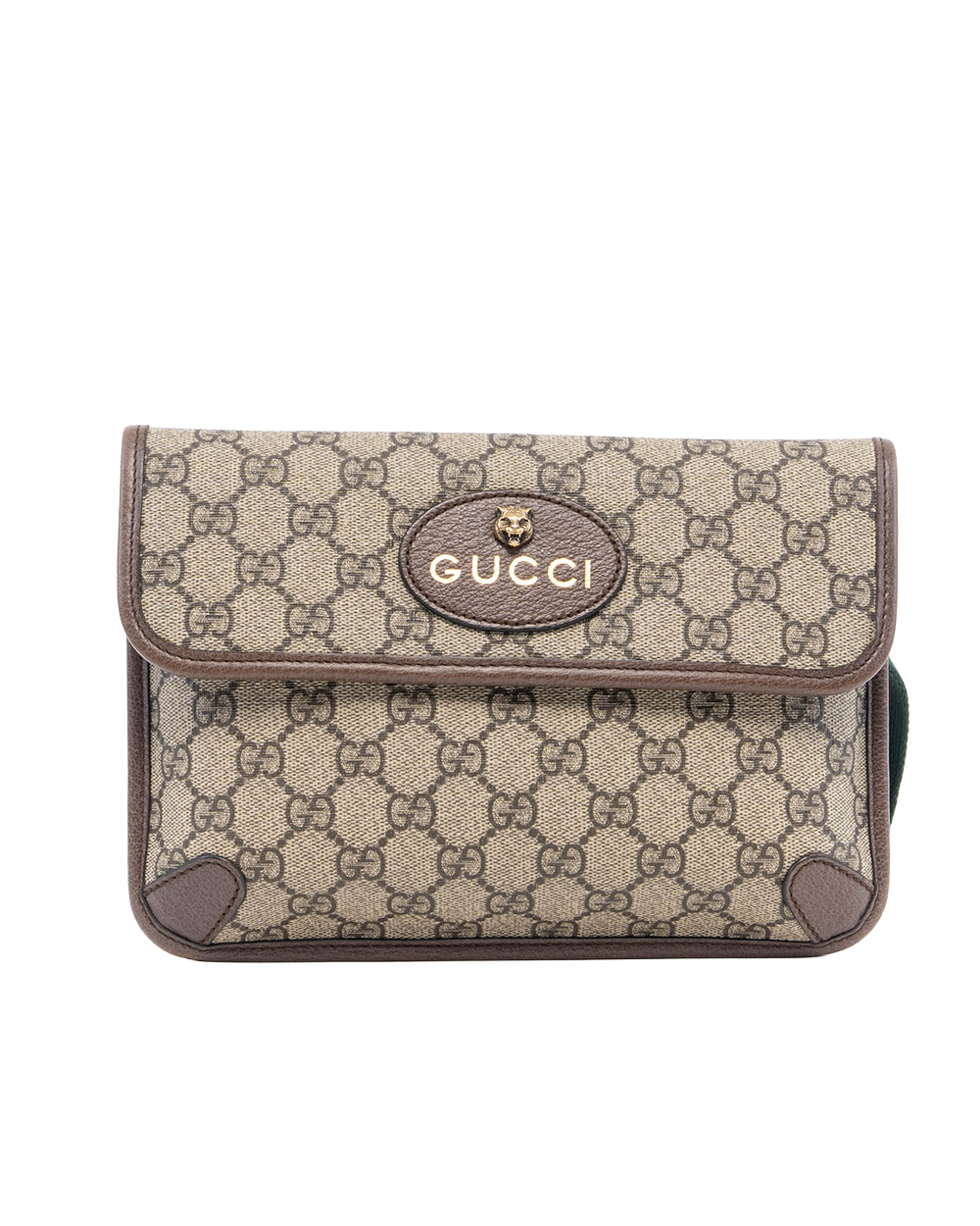 GUCCI BELT BAG TIGER BROWN GG MONOGRAM CANVAS GHW 1099