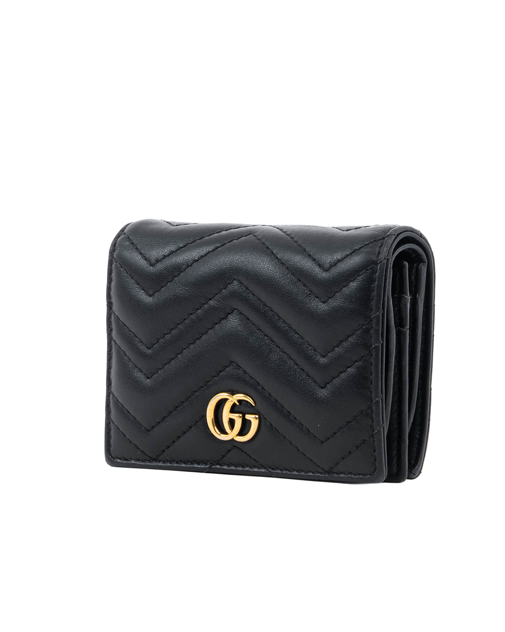 GUCCI BI FOLD WALLET SHORT BLACK CALF GHW 466492 2067 0625