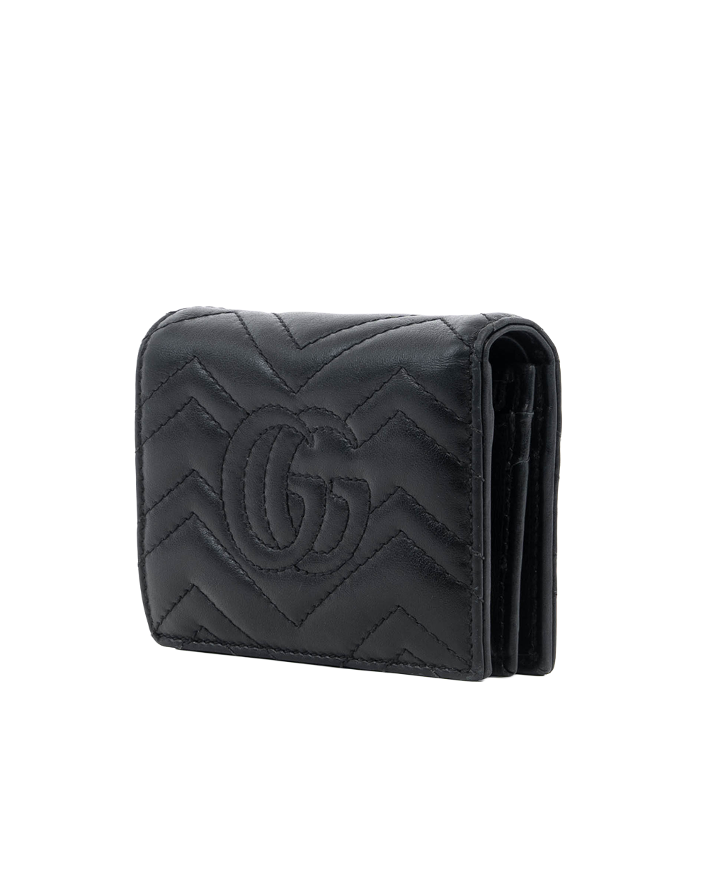 GUCCI BI FOLD WALLET SHORT BLACK CALF GHW 466492 2067 0626