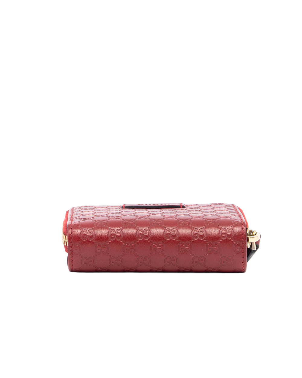 GUCCI BI FOLD ZIPPY WALLET SHORT RED EMBOSSED CALF GHW 449395 525040 8163