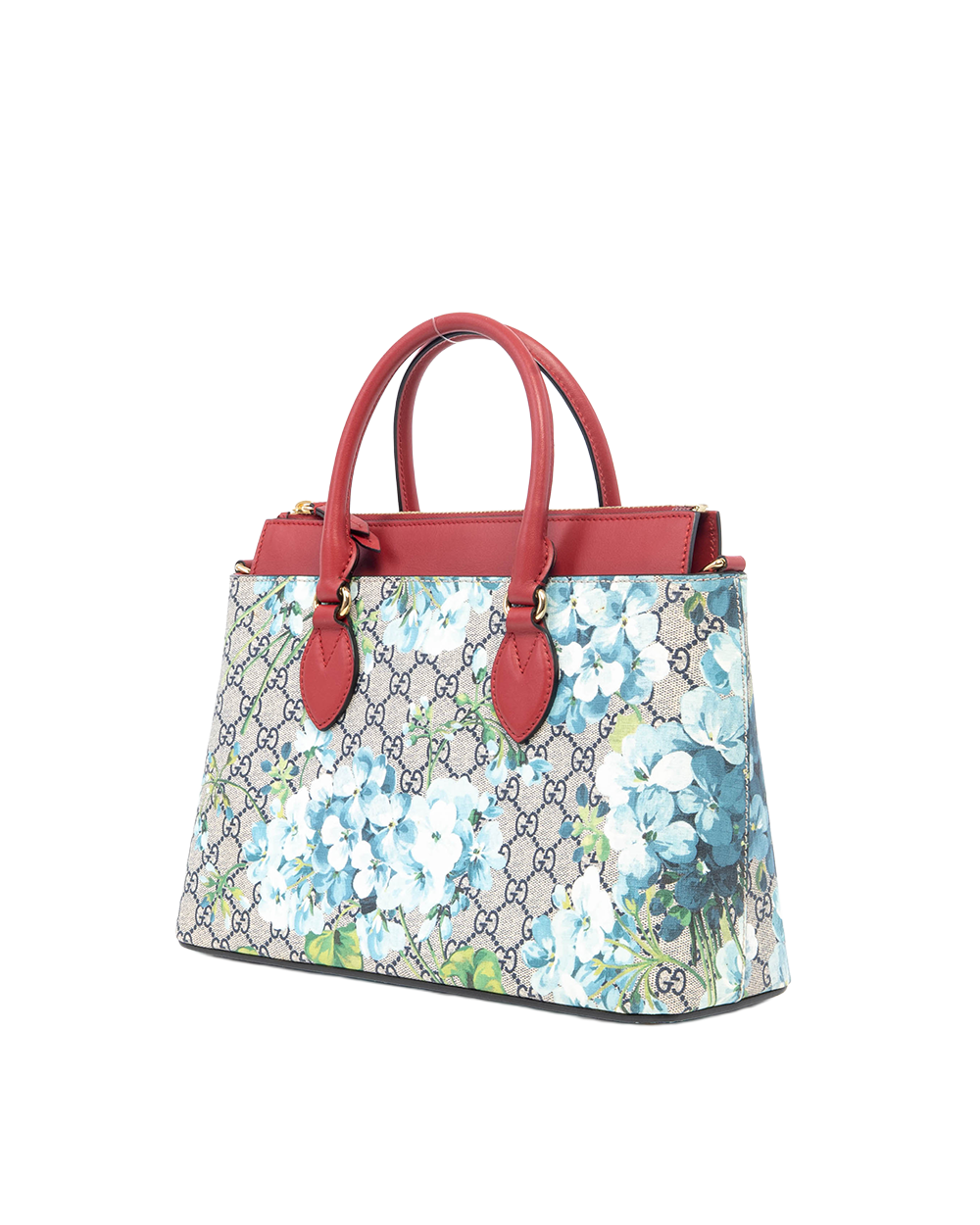 GUCCI BLOOMS TOTE BROWN RED GG MONOGRAM CANVAS GHW 546316 493492 07175