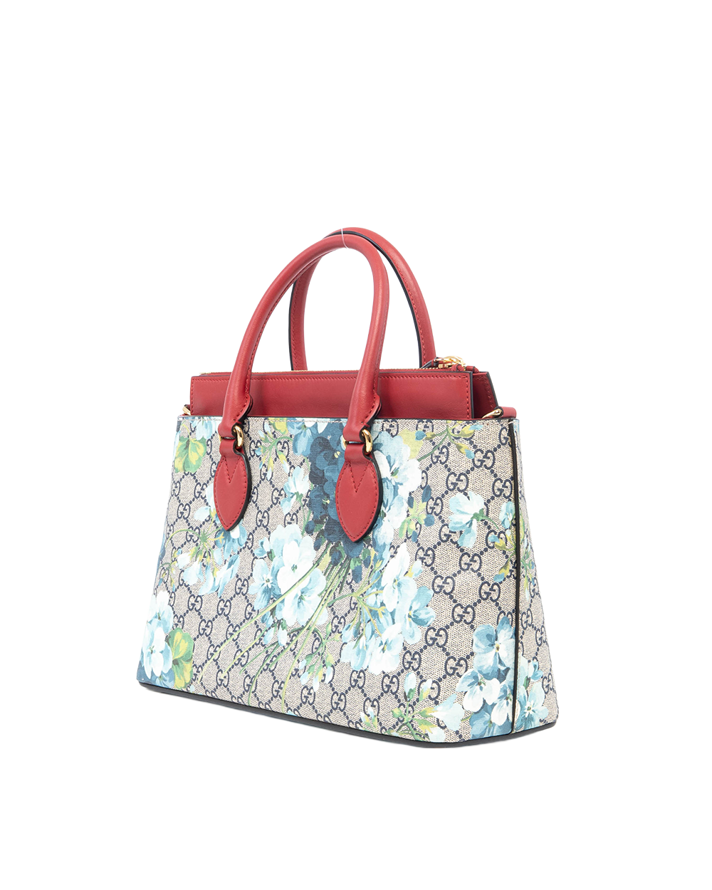 GUCCI BLOOMS TOTE BROWN RED GG MONOGRAM CANVAS GHW 546316 493492 07176