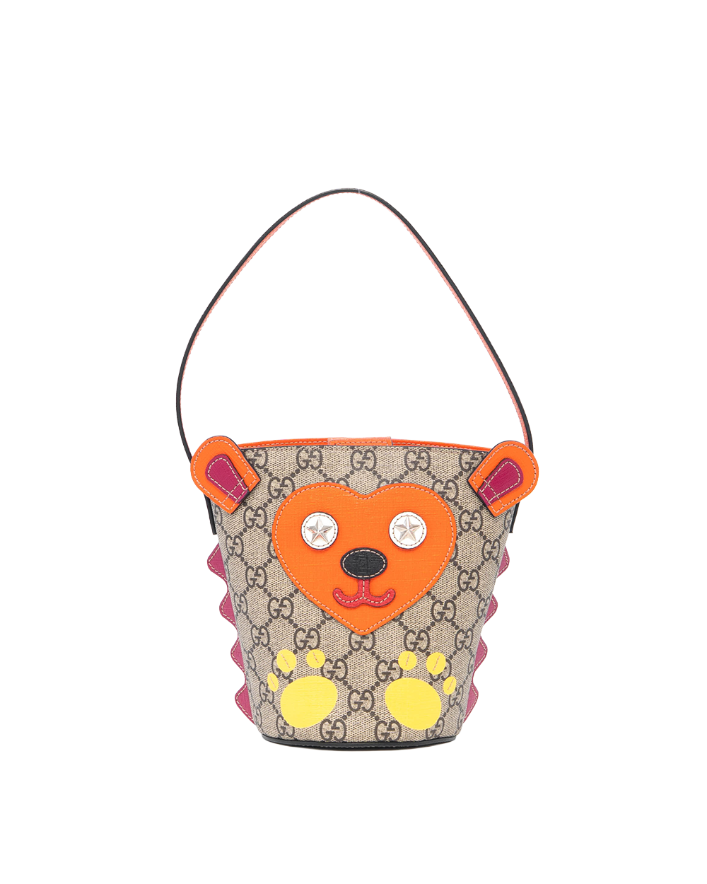 GUCCI BUCKET BAG BROWN ORANGE GG MONOGRAM CANVAS GHW 580421 527066 8000