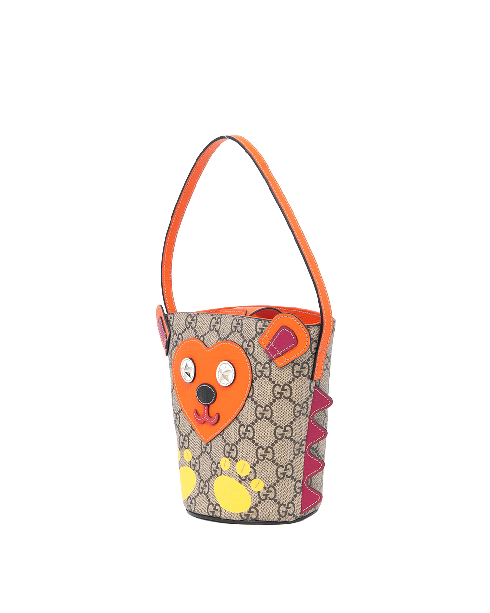 GUCCI BUCKET BAG BROWN ORANGE GG MONOGRAM CANVAS GHW 580421 527066 8001