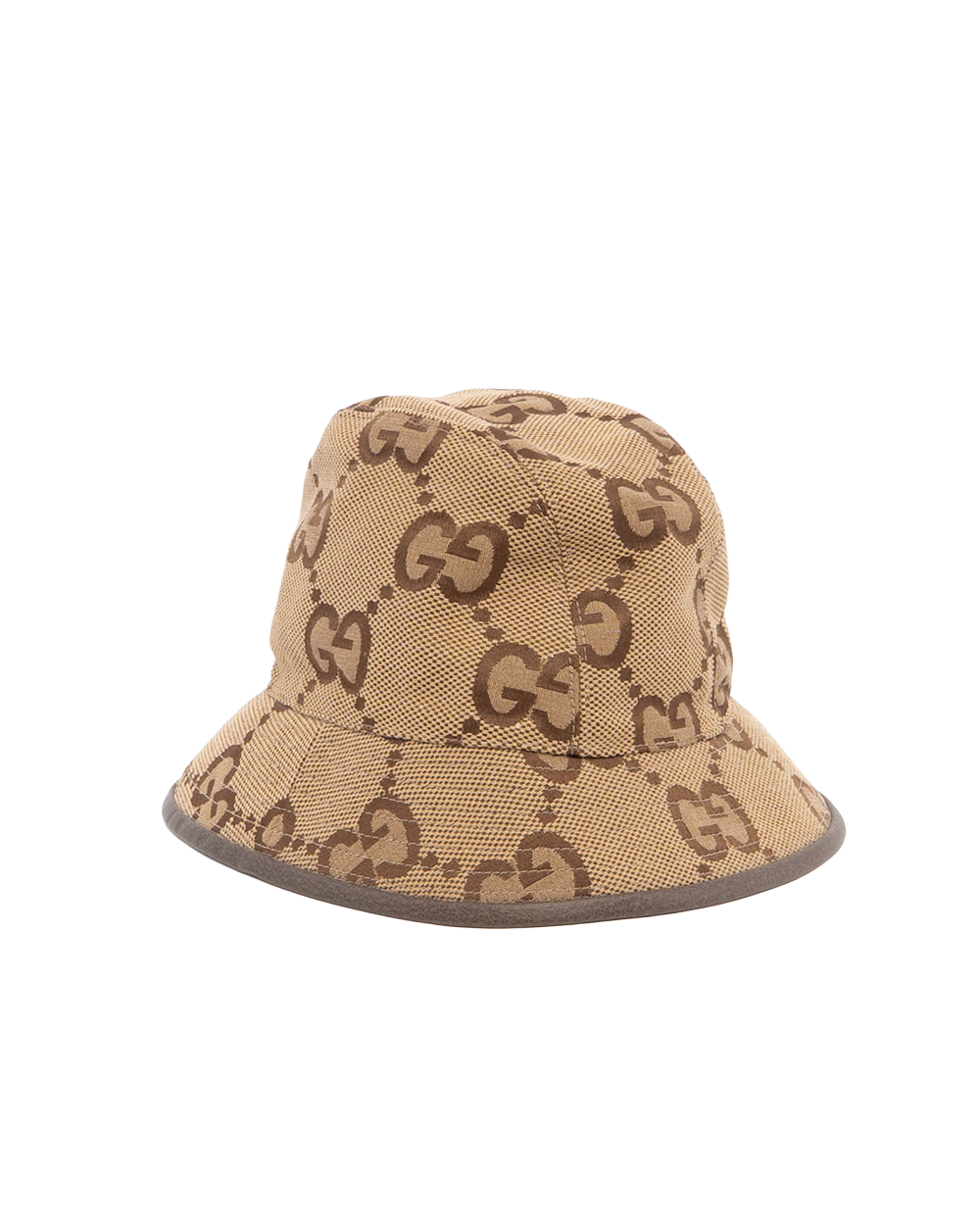 GUCCI BUCKET HAT M BROWN GIANT GG MONOGRAM GHW 00252