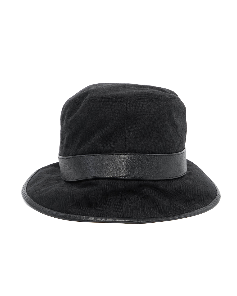 GUCCI BUCKET HAT S BLACK GG MONOGRAM CANVAS GHW 2327