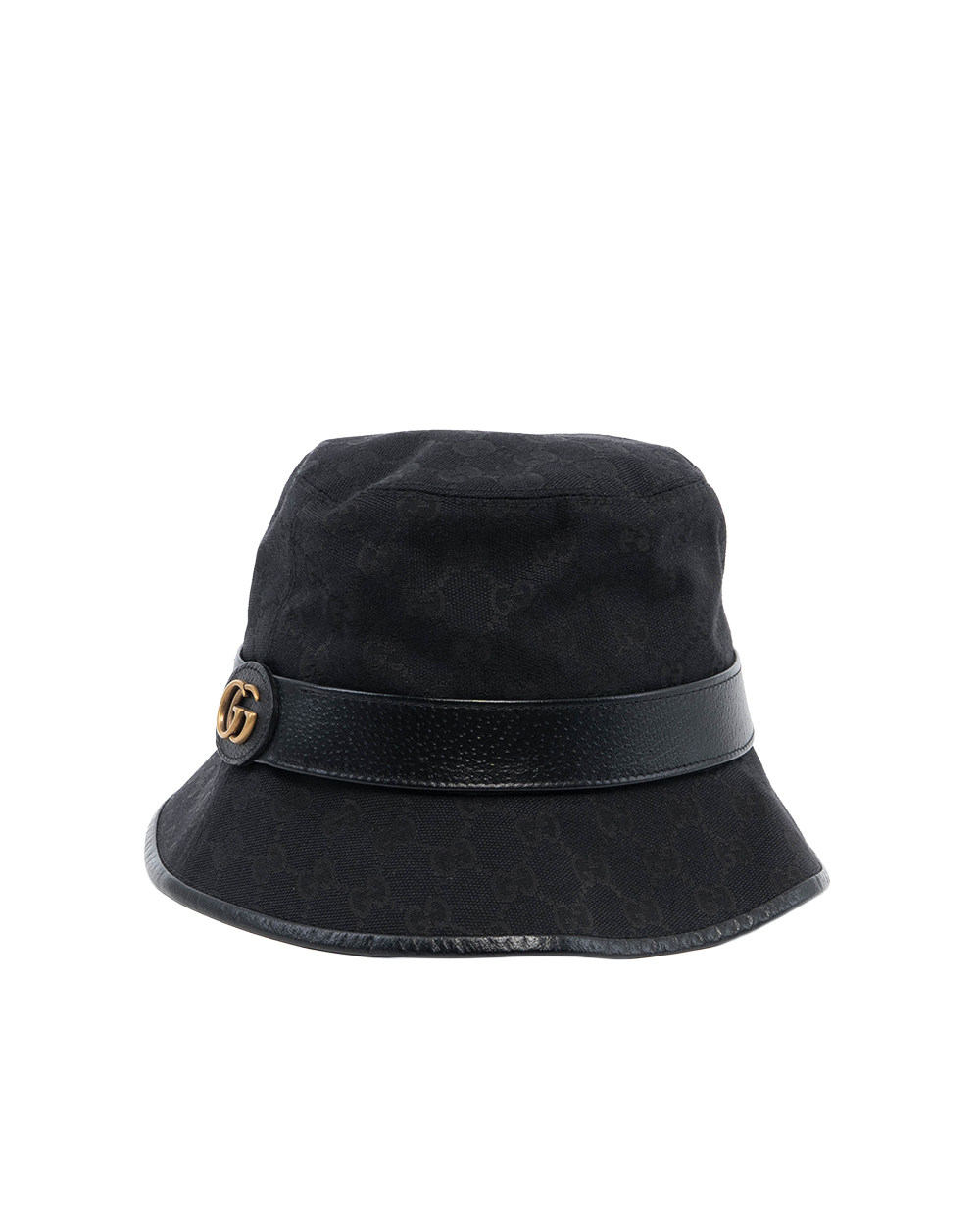 GUCCI BUCKET HAT S BLACK GG MONOGRAM GHW 08399