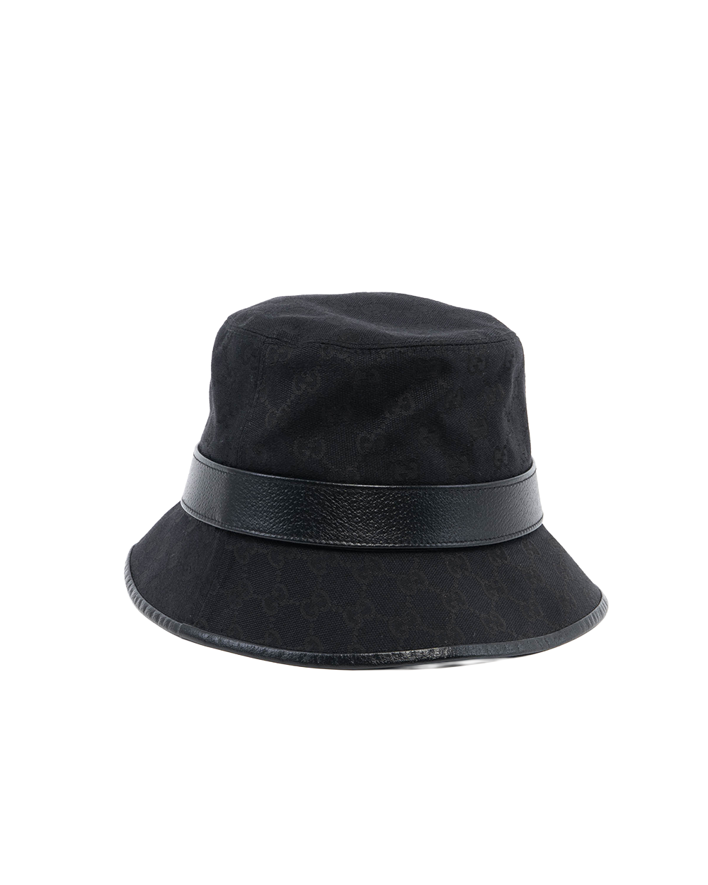 GUCCI BUCKET HAT S BLACK GG MONOGRAM GHW 08400