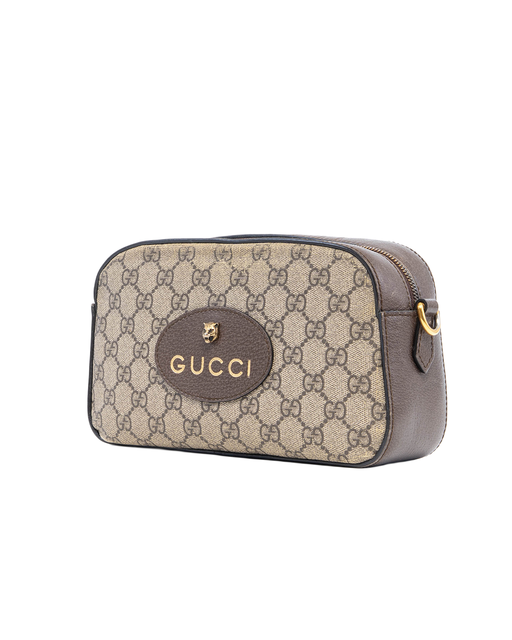 GUCCI CAMERA TIGER BROWN GG MONOGRAM CANVAS GHW 4100