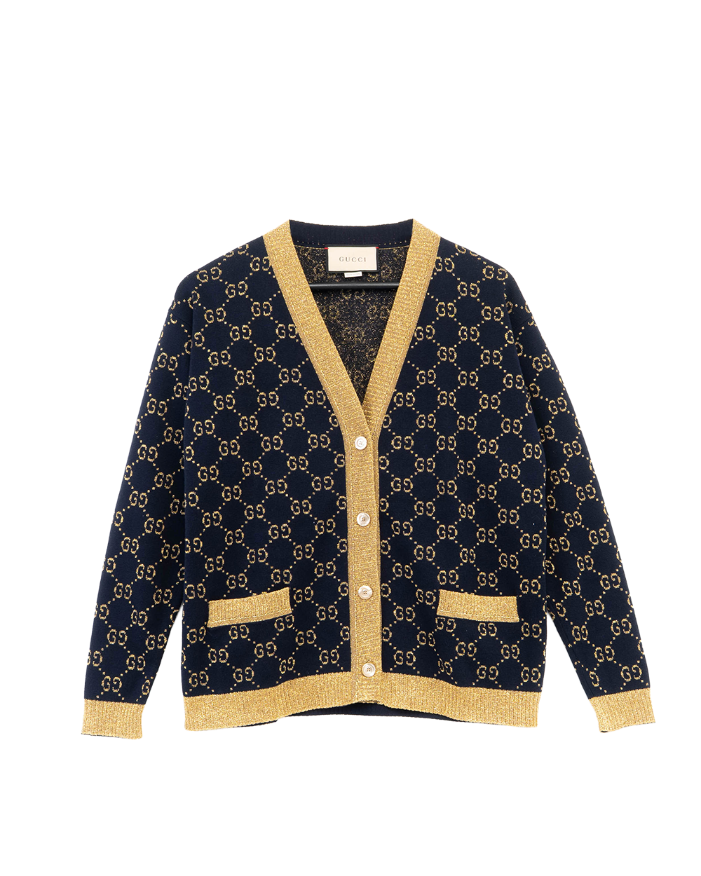 GUCCI CARDIGAN XS BLUE NAVY GG MONOGRAM 00269