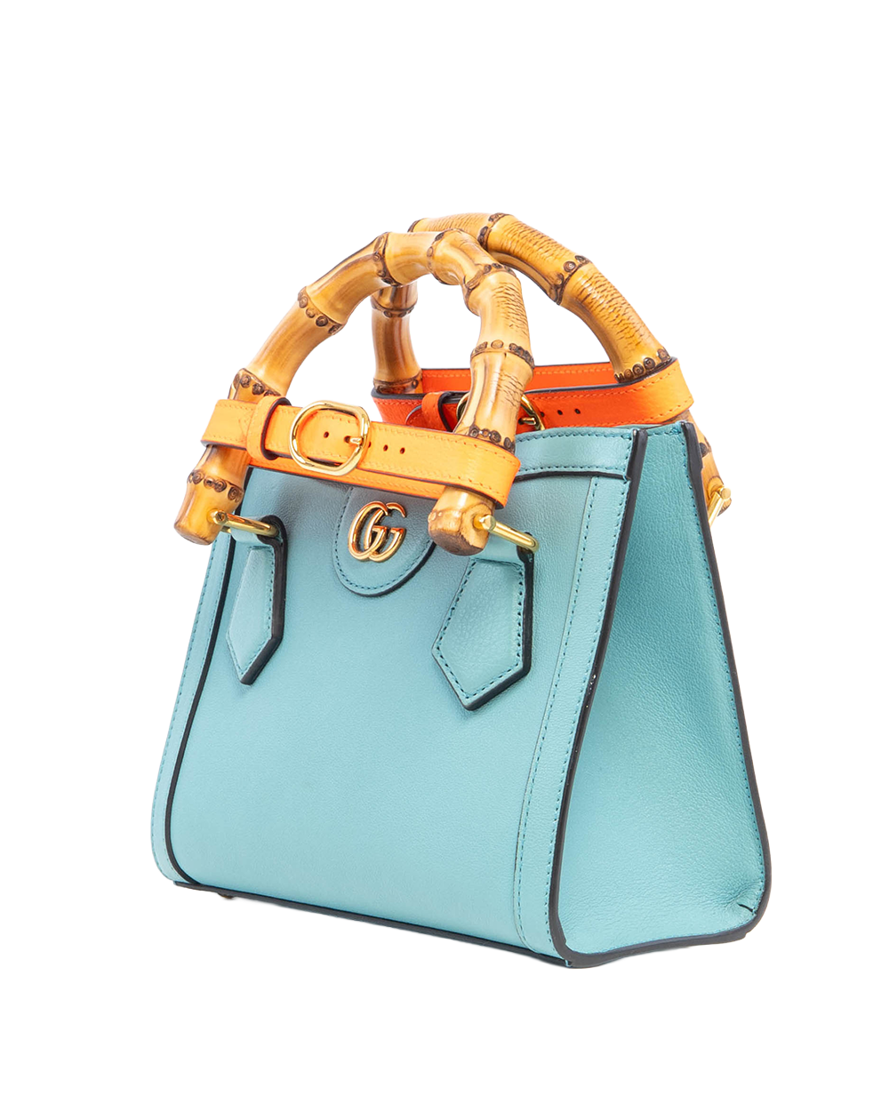 GUCCI DIANA BAMBOO TOTE BAG BLUE 2127