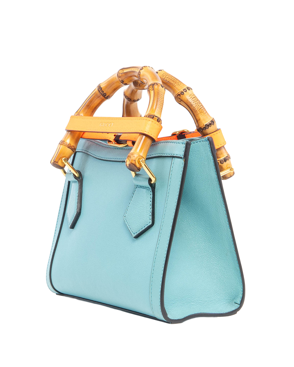 GUCCI DIANA BAMBOO TOTE BAG BLUE 2128