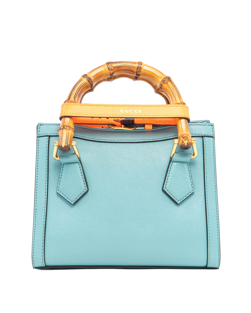 GUCCI DIANA BAMBOO TOTE BAG BLUE 2129