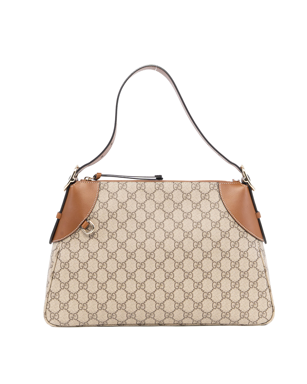 GUCCI EMBLEM SHOLDER BAG BROWN GG MONOGRAM CANVAS GHW 3088