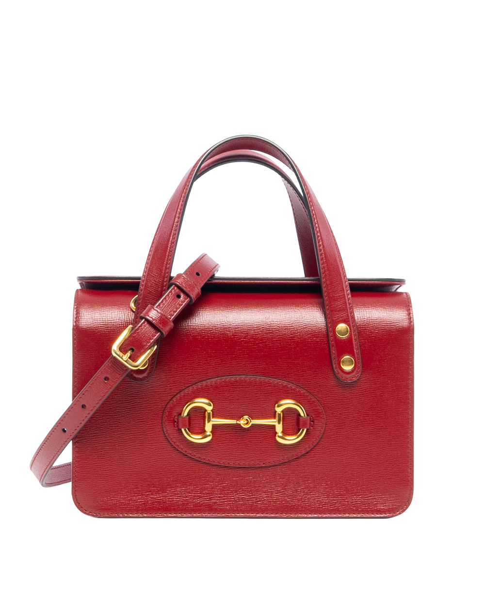 GUCCI FOLDOVER TOP HANDLE HORSEBIT 1955 RED CALF GHW 645458 486628 0319