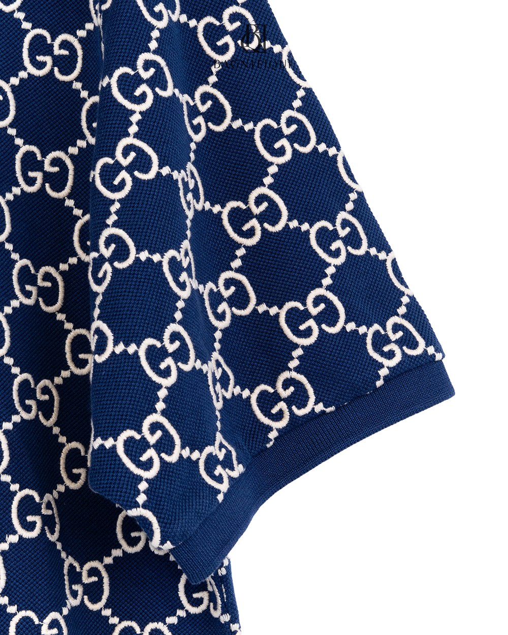 GUCCI GG LOGO POLO SHIRT XXL BLUE WHITE COTTON 5305