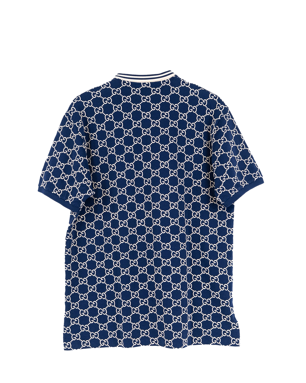 GUCCI GG LOGO POLO SHIRT XXL BLUE WHITE COTTON 5308