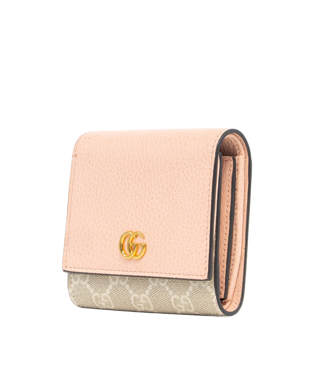 GUCCI GG MARMONT BI FOLD MEDIUM PINK BEIGE GG MONOGRAM CANVAS GHW 598587 2184 5287