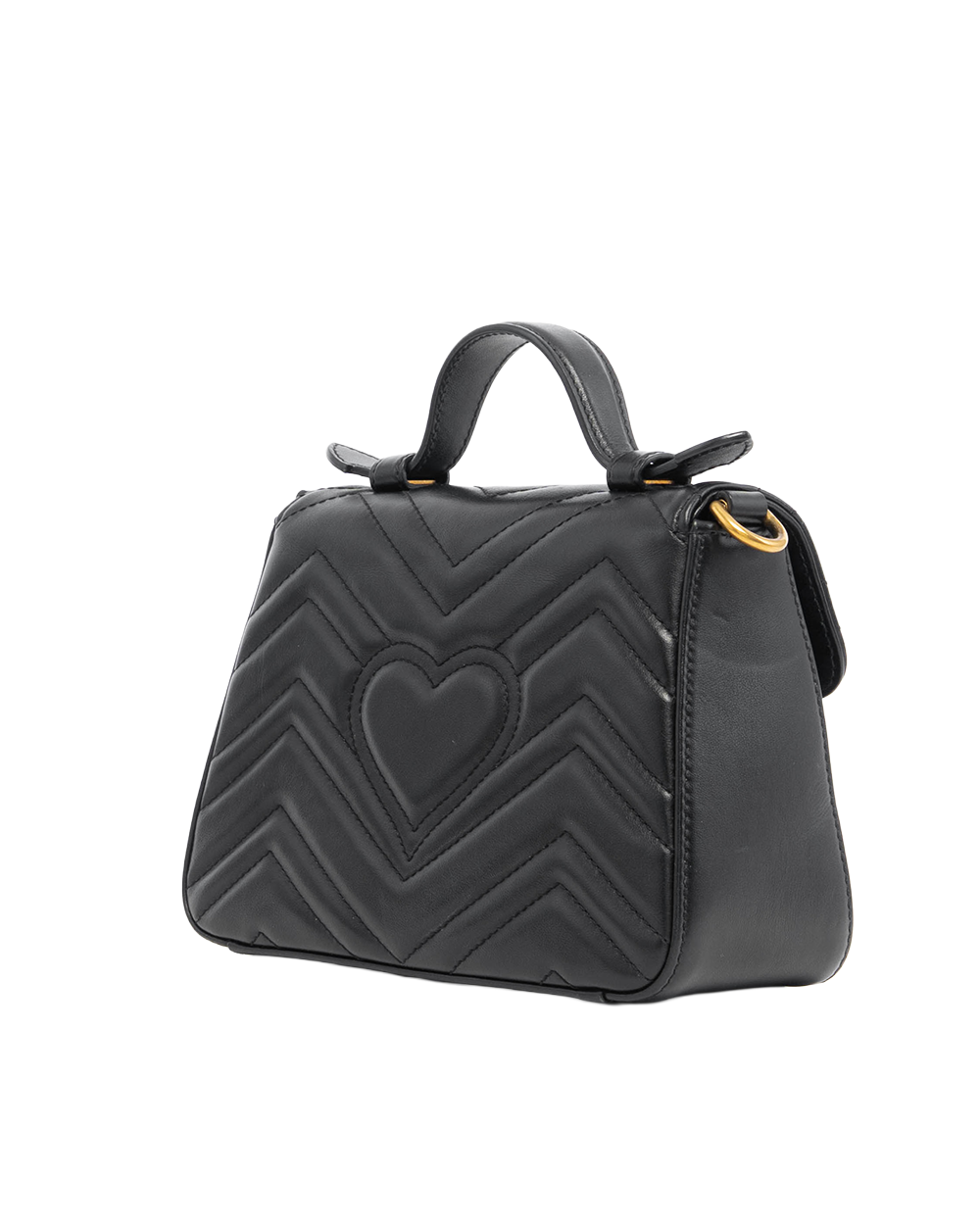 GUCCI GG MARMONT TOP HANDLE BLACK CALF GHW 547260 486628 08777