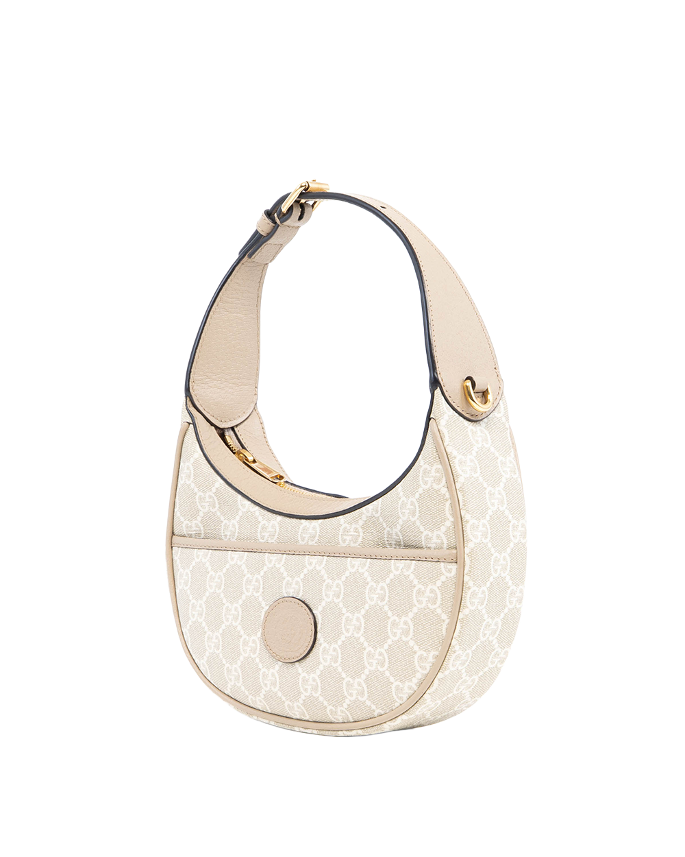 GUCCI HALF MOON HOBO BEIGE GG MONOGRAM CANVAS GHW 726484 493075 1050