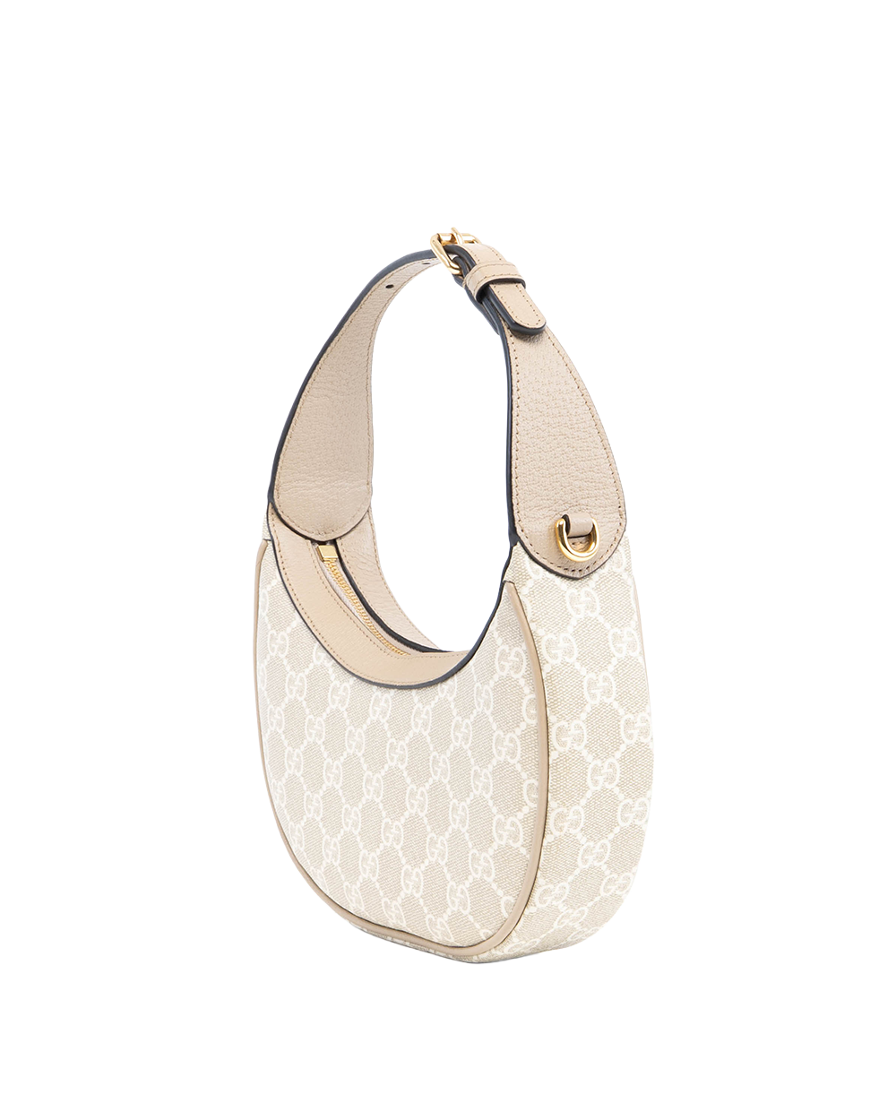 GUCCI HALF MOON HOBO BEIGE GG MONOGRAM CANVAS GHW 726484 493075 1051