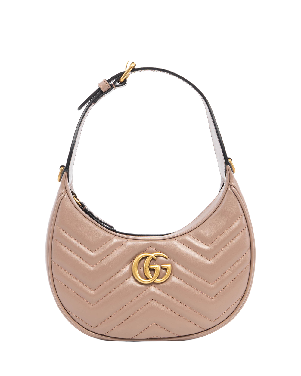 GUCCI HALF MOON PINK NUDE CALF GHW 699514 0416 3054