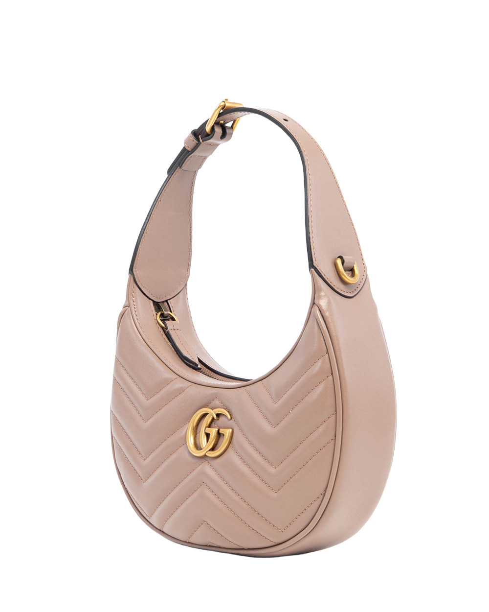GUCCI HALF MOON PINK NUDE CALF GHW 699514 0416 3055