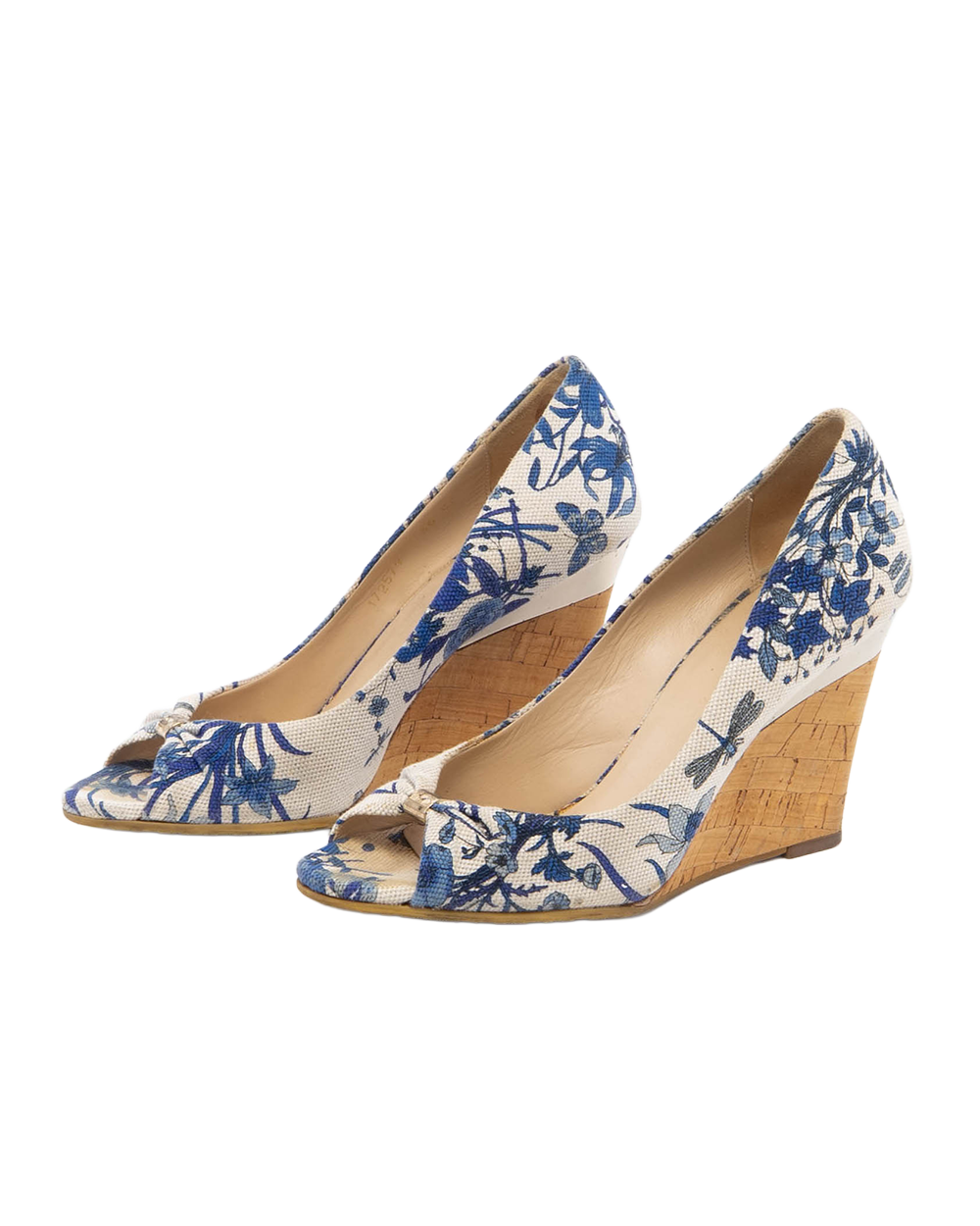 GUCCI HIGH HEELS GG BLUE FLORAL 1154
