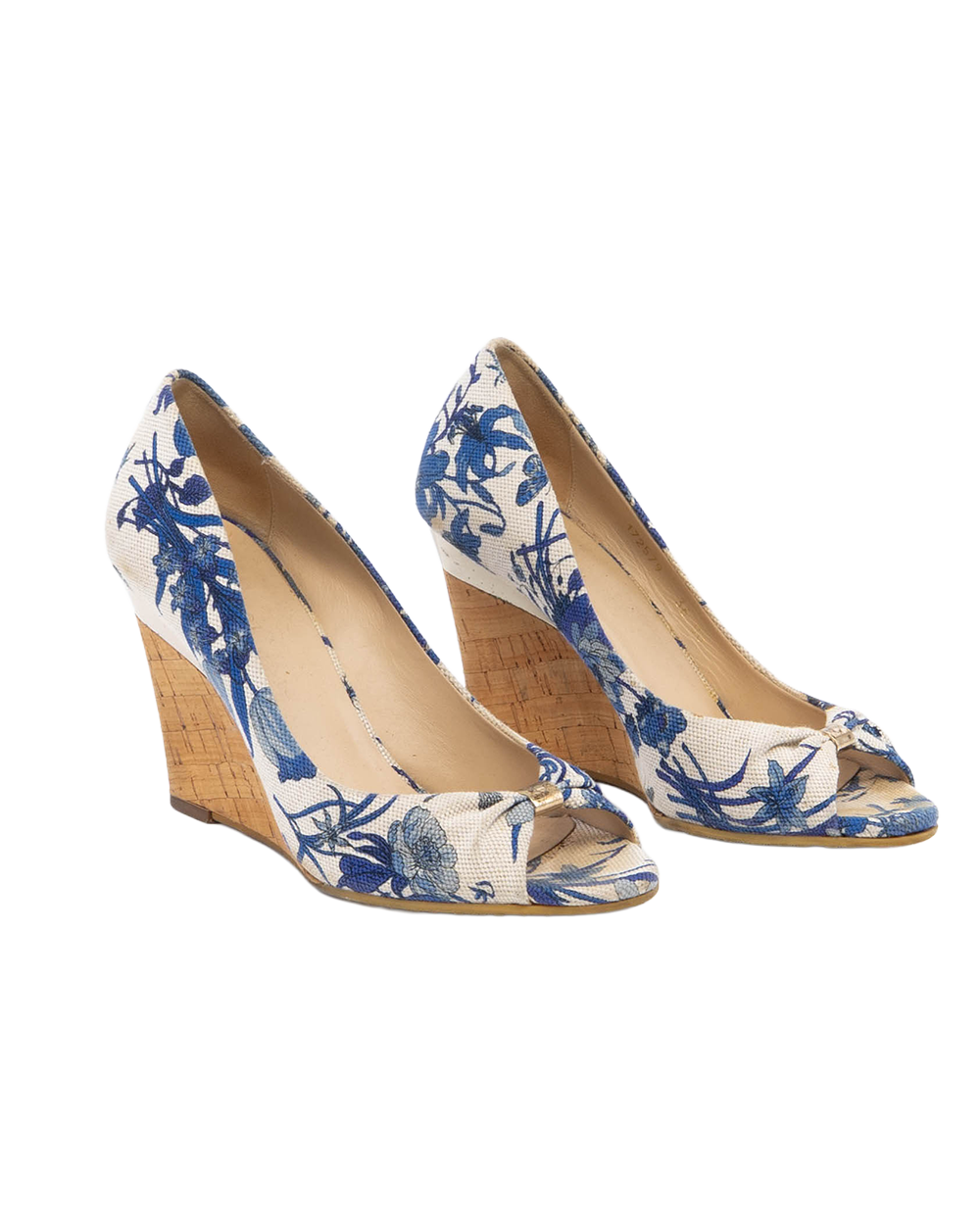 GUCCI HIGH HEELS GG BLUE FLORAL 1155