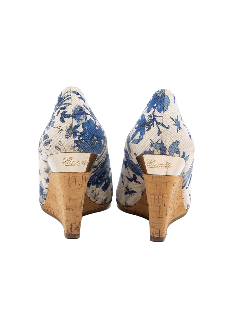 GUCCI HIGH HEELS GG BLUE FLORAL 1156