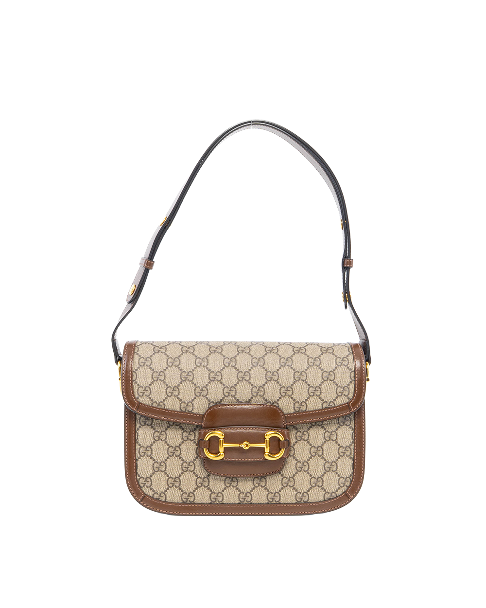 GUCCI HORSEBIT 1955 MEDIUM BROWN GG MONOGRAM CANVAS GHW 1116