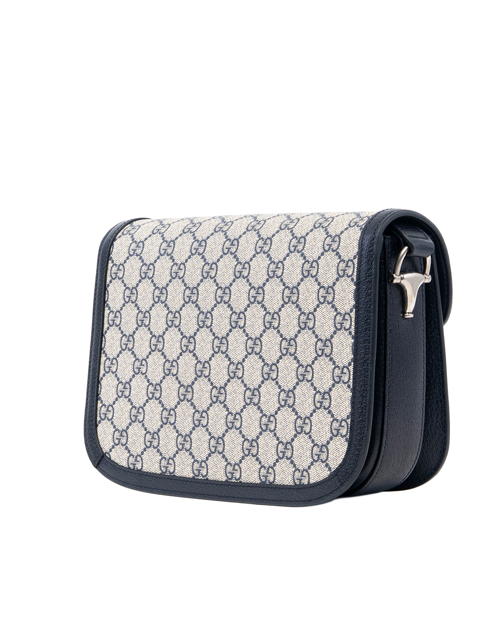 GUCCI HORSEBIT 1955 MEDIUM BROWN NAVY GG MONOGRAM CANVAS GHW 602204 493075 82605