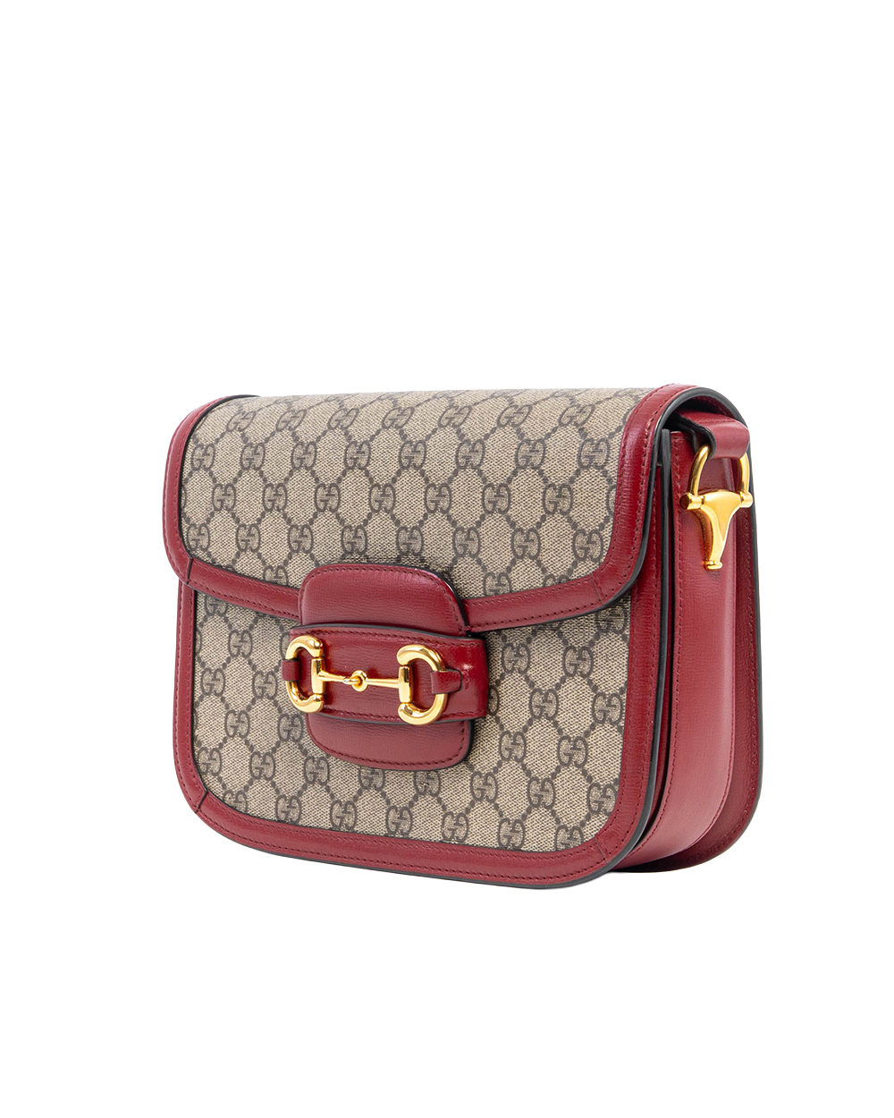 GUCCI HORSEBIT 1955 MEDIUM RED GG MONOGRAM CANVAS GHW 602204 493075 08697
