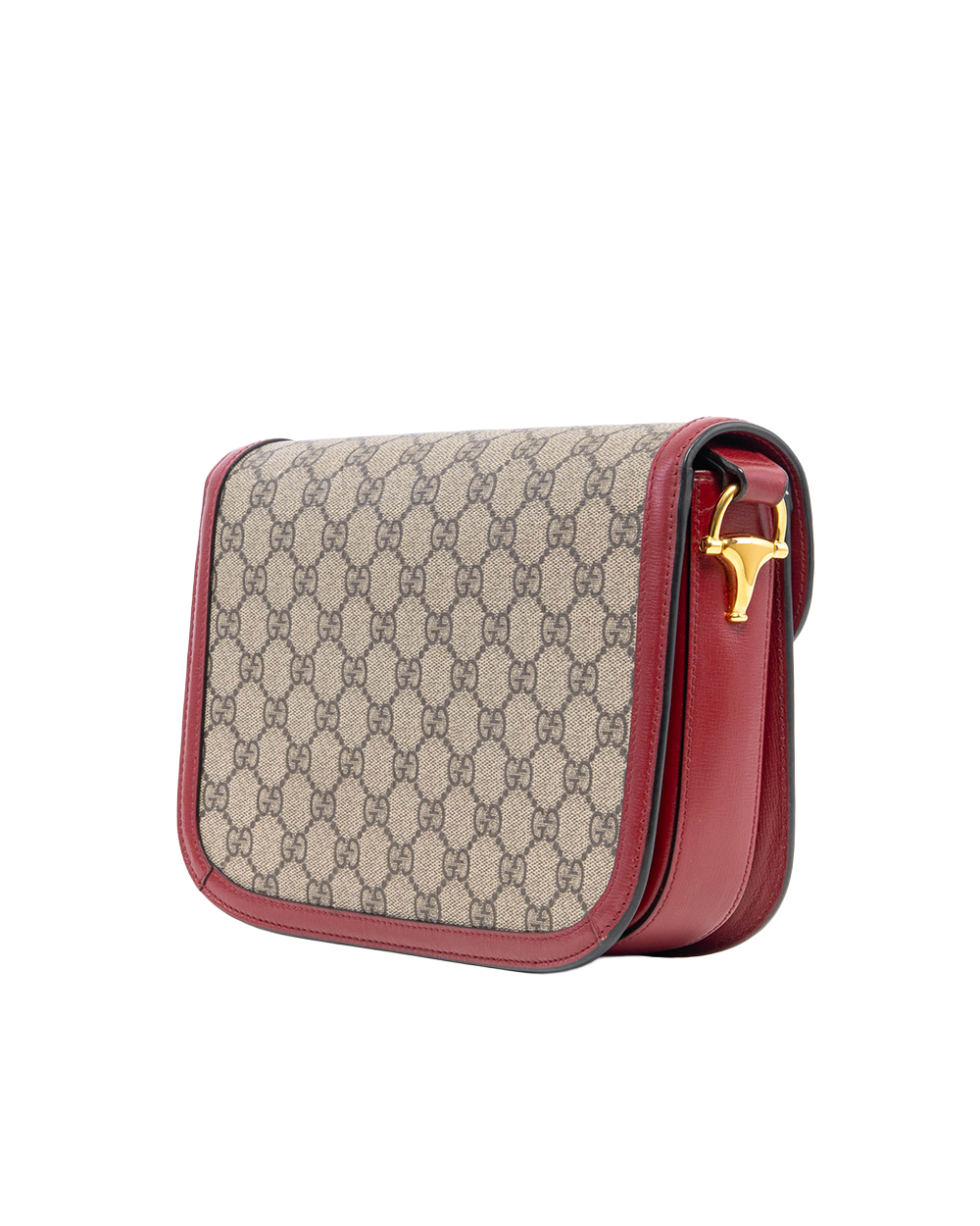 GUCCI HORSEBIT 1955 MEDIUM RED GG MONOGRAM CANVAS GHW 602204 493075 08698