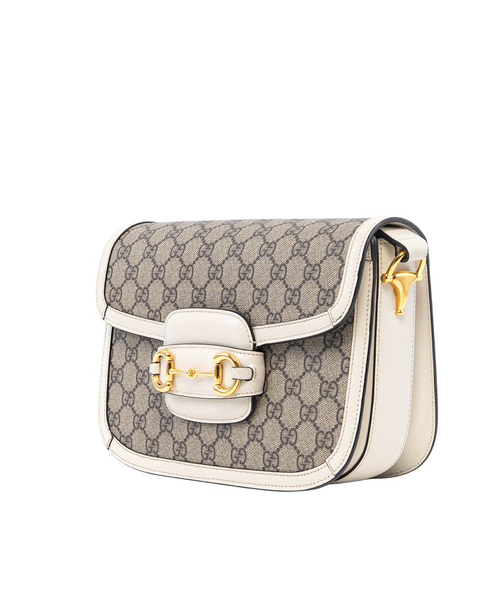 GUCCI HORSEBIT 1955 MEDIUM WHITE GG MONOGRAM CANVAS GHW 602204 213317 8127