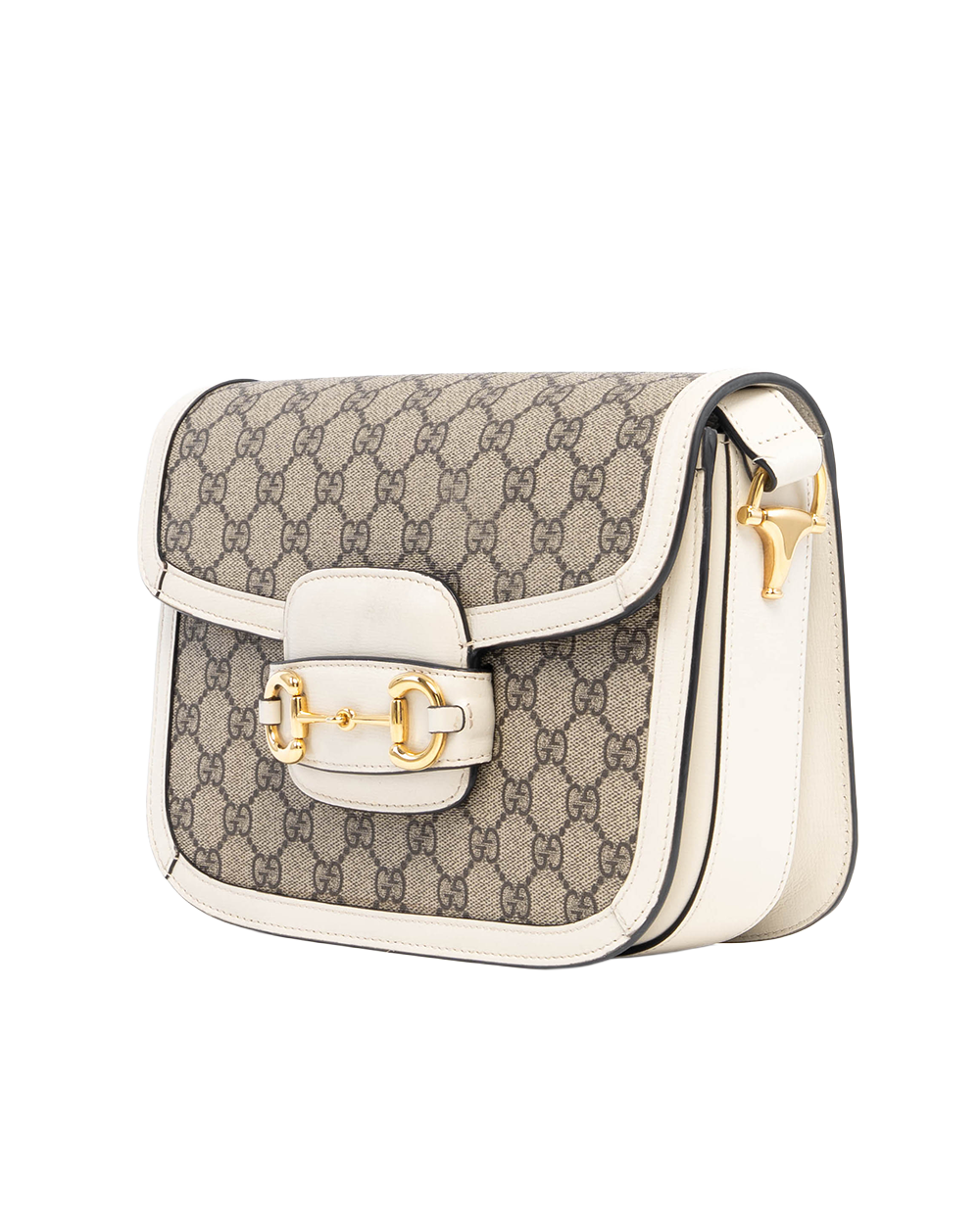 GUCCI HORSEBIT 1955 MEDIUM WHITE GG MONOGRAM CANVAS GHW 602204 493075 3034