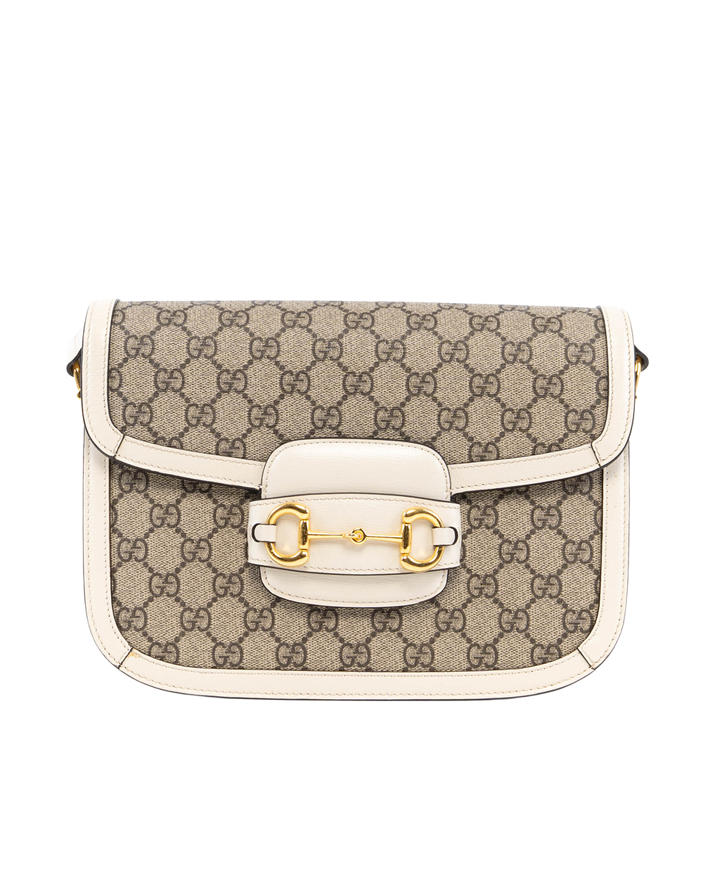 GUCCI HORSEBIT 1955 MEDIUM WHITE GG MONOGRAM CANVAS GHW 602204 562600 00680