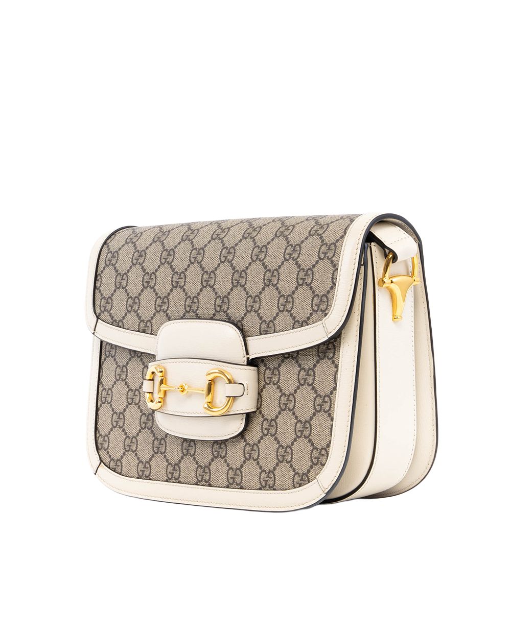 GUCCI HORSEBIT 1955 MEDIUM WHITE GG MONOGRAM CANVAS GHW 602204 562600 00681