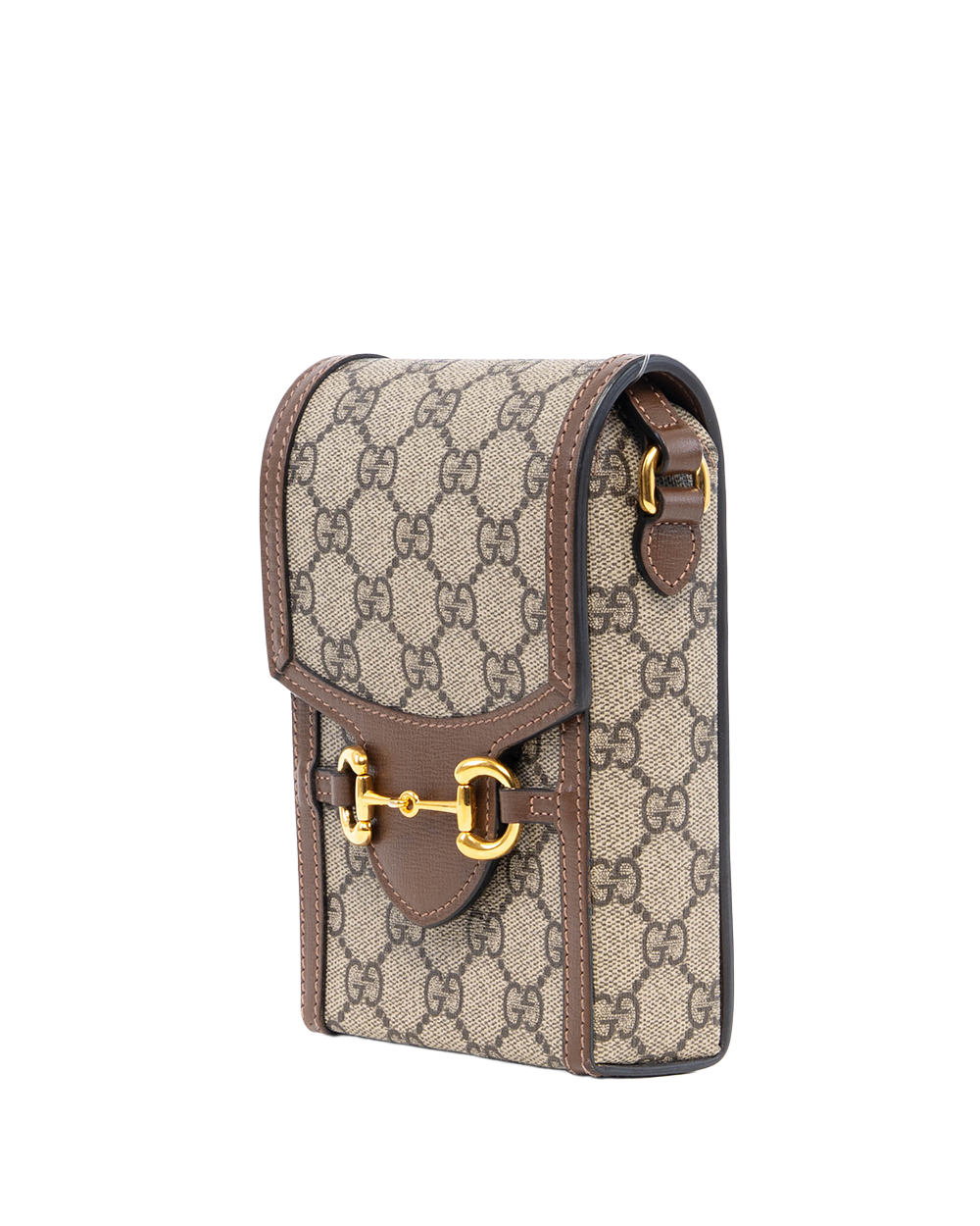 GUCCI HORSEBIT 1955 PHONE BROWN GG MONOGRAM CANVAS GHW 625615 2149 82664