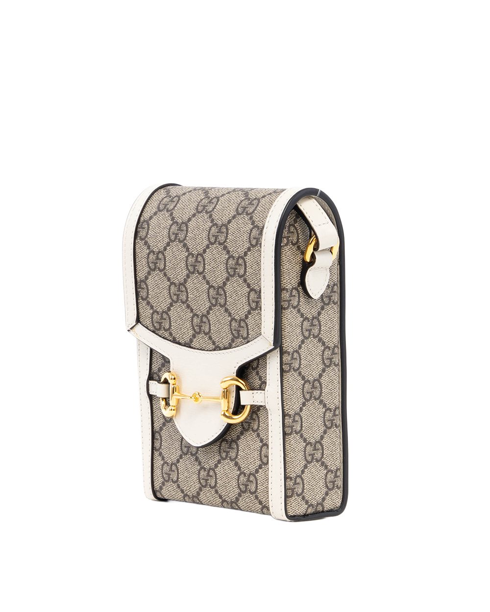 GUCCI HORSEBIT 1955 PHONE WHITE GG MONOGRAM CANVAS GHW 625615 2134 7061
