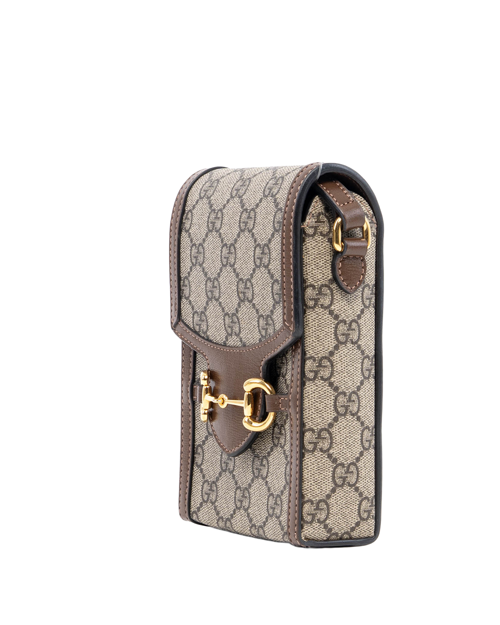 GUCCI HORSEBIT 1995 PHONE MINI BROWN GG MONOGRAM CANVAS GHW 623615 525040 09090