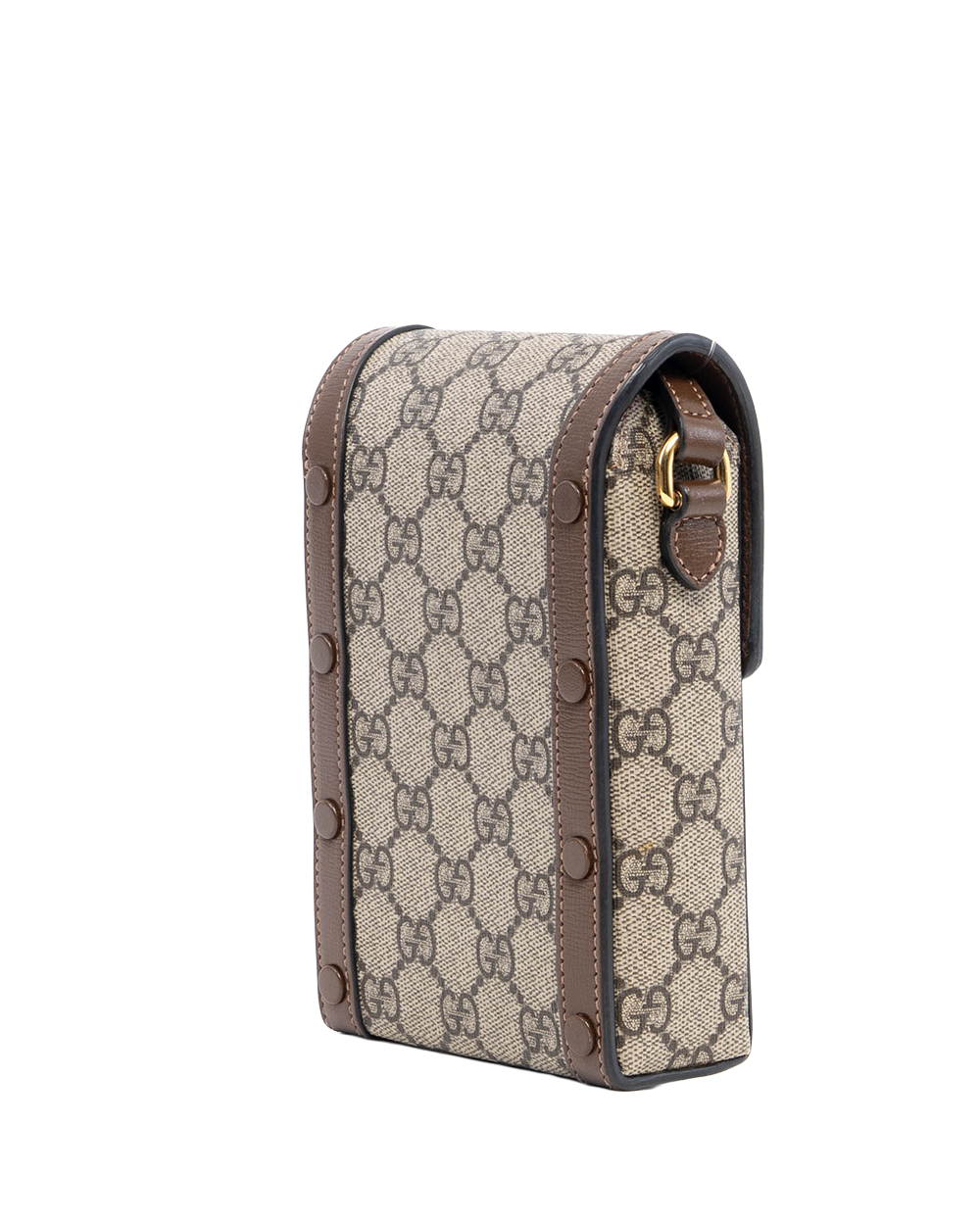 GUCCI HORSEBIT 1995 PHONE MINI BROWN GG MONOGRAM CANVAS GHW 623615 525040 09091