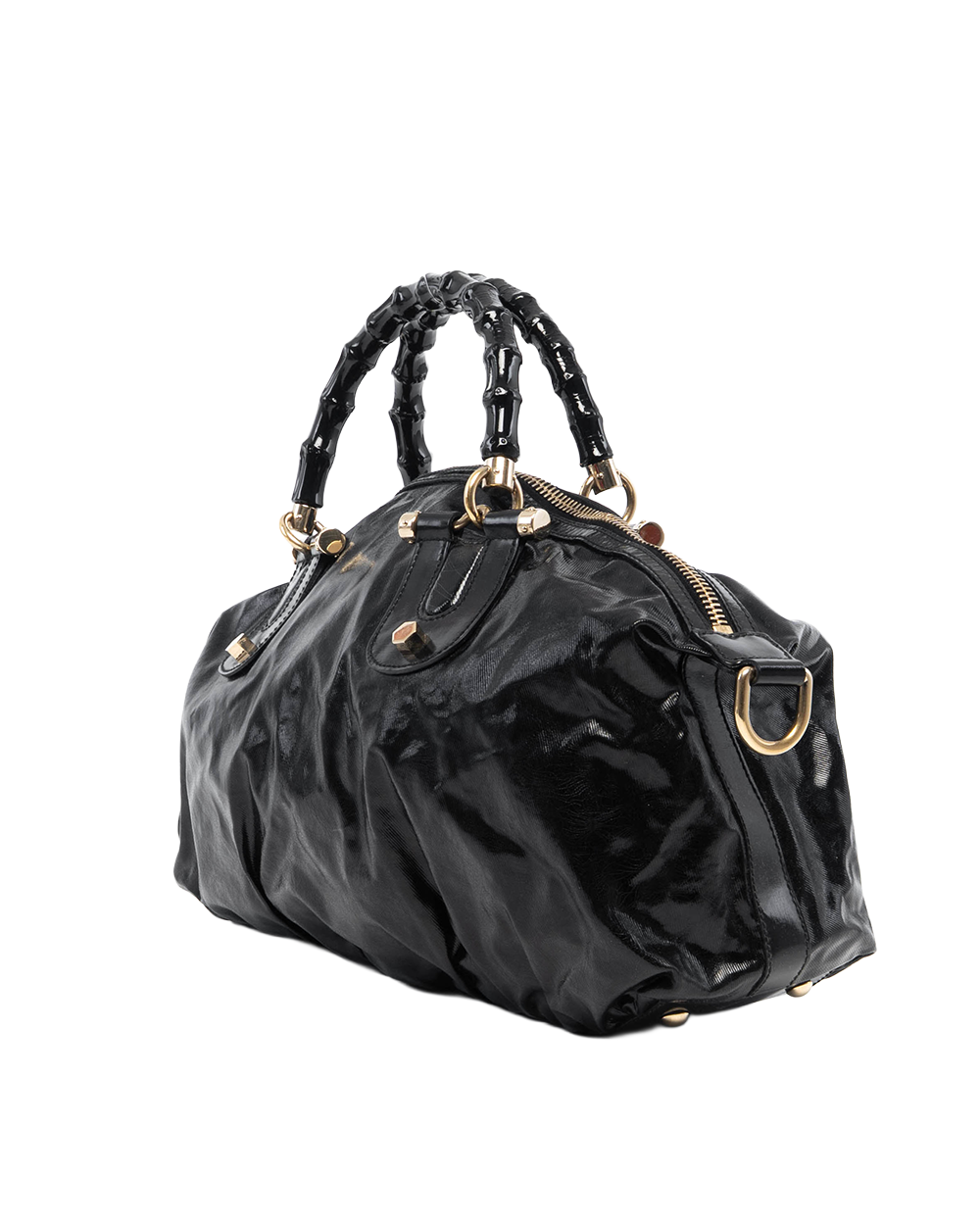 GUCCI INDY HOBO BLACK PATENT GHW 185566 497717 6229